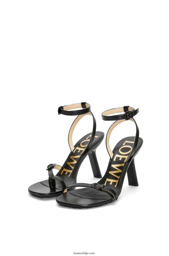 Loewe Жене сандала са латицама од јагњеће коже црн HJTY671