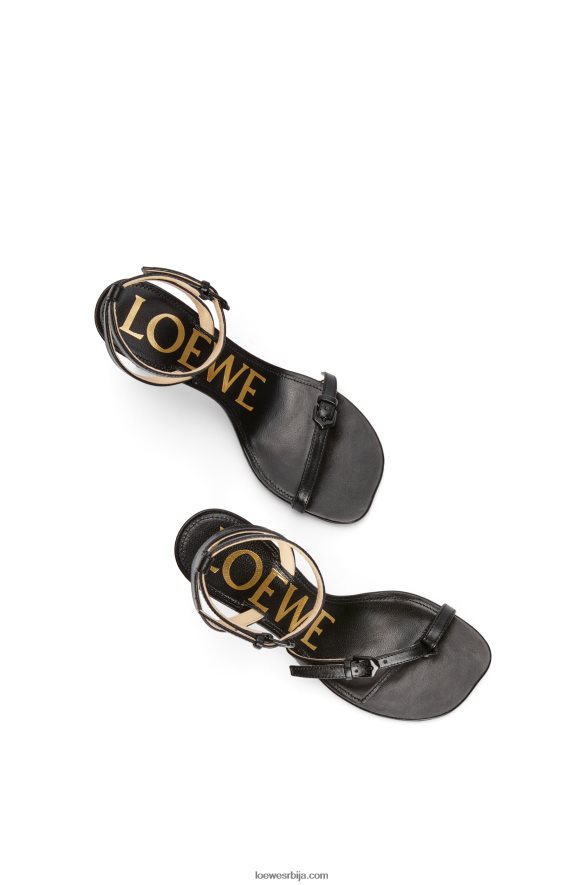 Loewe Жене сандала са латицама од јагњеће коже црн HJTY671
