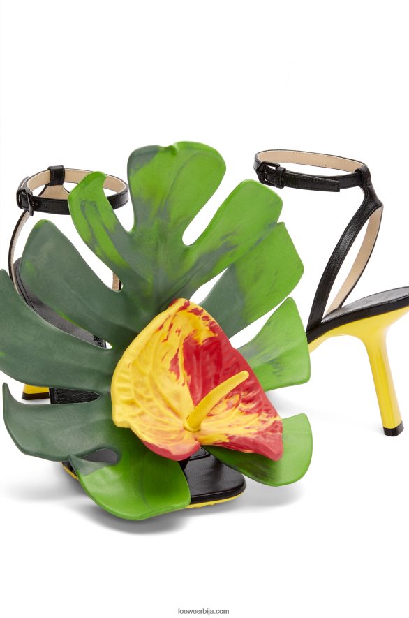 Loewe Жене латица сандала у јагњећој кожи црн HJTY690