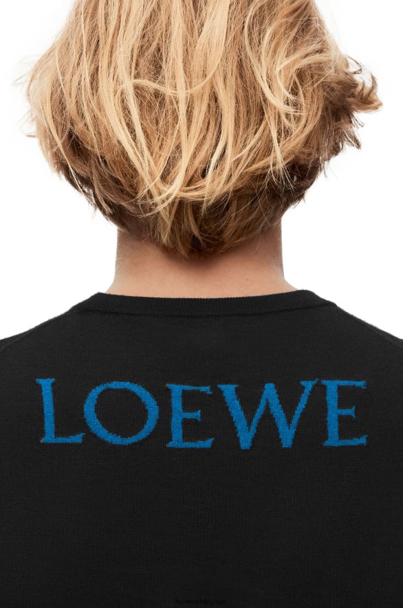Loewe мушкарци калцифер џемпер од вуне црн HJTY1025