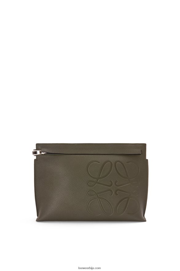 Loewe мушкарци т торба од зрнасте телеће коже тамно каки зелена HJTY612