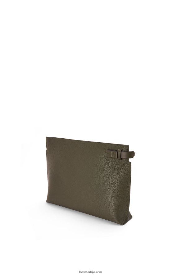 Loewe мушкарци т торба од зрнасте телеће коже тамно каки зелена HJTY612