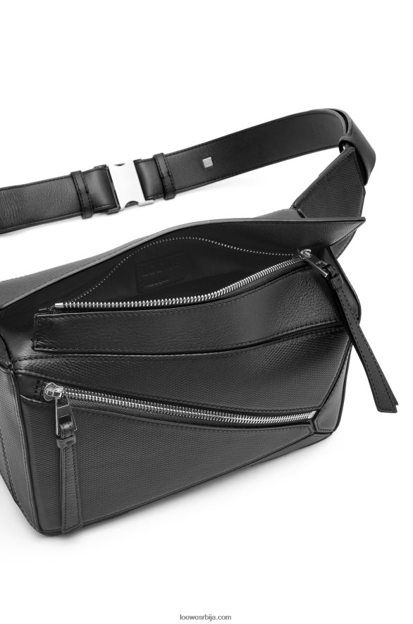 Loewe мушкарци мали пуззле бумбаг од дијамантске телеће коже црн HJTY566