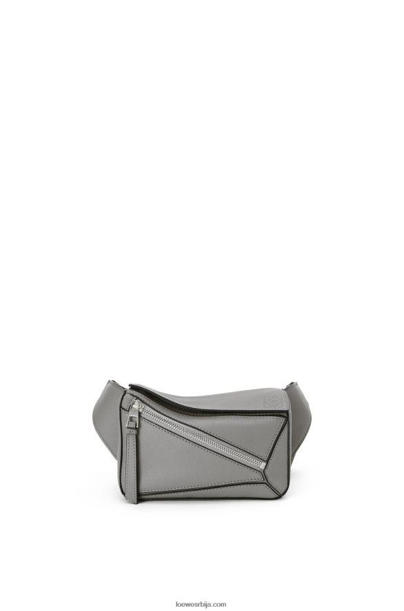 Loewe мушкарци мини пуззле бумбаг од класичне телеће коже асфалт сива HJTY570