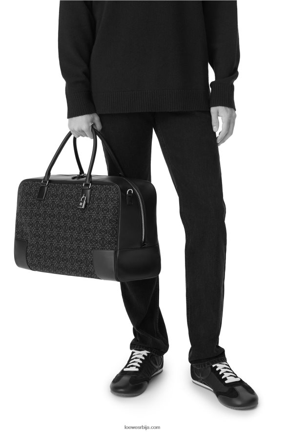Loewe мушкарци Амазона 44 торба од анаграм жакарда и телеће коже антрацит/црна HJTY148