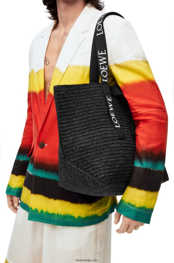 Loewe мушкарци преклопити купца у рафију црн HJTY15