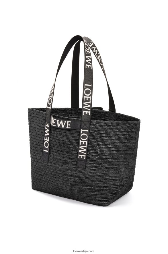 Loewe мушкарци преклопити купца у рафију црн HJTY15