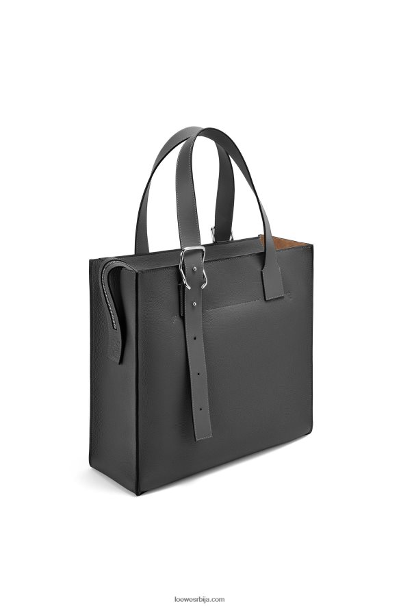 Loewe мушкарци Торба са патент затварачем са копчом од мекане телеће коже црн HJTY179