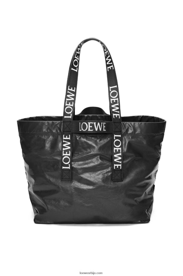 Loewe мушкарци савијте купац у папирну телећу кожу црн HJTY68