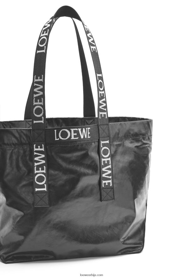 Loewe мушкарци савијте купац у папирну телећу кожу црн HJTY68