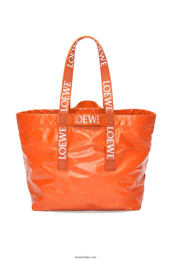 Loewe мушкарци савијте купац у папирну телећу кожу наранџаста HJTY69