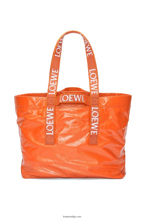 Loewe мушкарци савијте купац у папирну телећу кожу наранџаста HJTY69