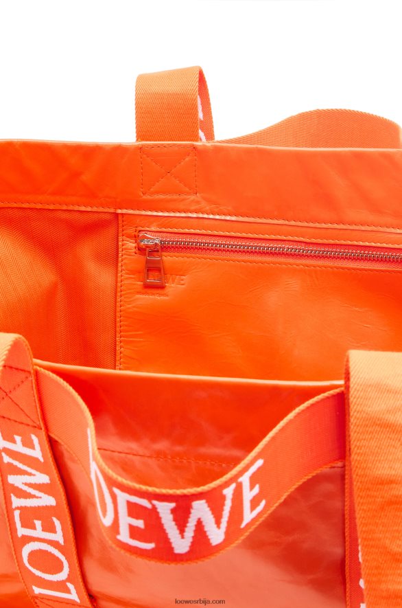 Loewe мушкарци савијте купац у папирну телећу кожу наранџаста HJTY69