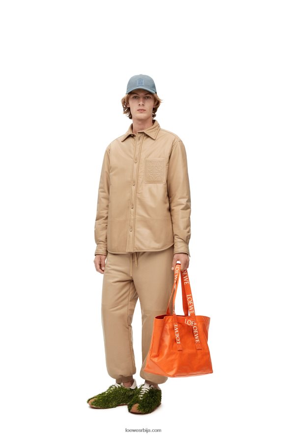 Loewe мушкарци савијте купац у папирну телећу кожу наранџаста HJTY69